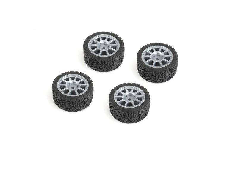 Louise R/C Rally Tires on 10-Spoke Gray Wheels +1mm (4pcs) for LMX