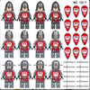 12-Piece Medieval Red Soldier Army Set
