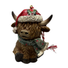 Cheerful Charlie Highland Cow Christmas Ornament