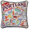 Portland, ME Hand-Embroidered Pillow by CatStudio