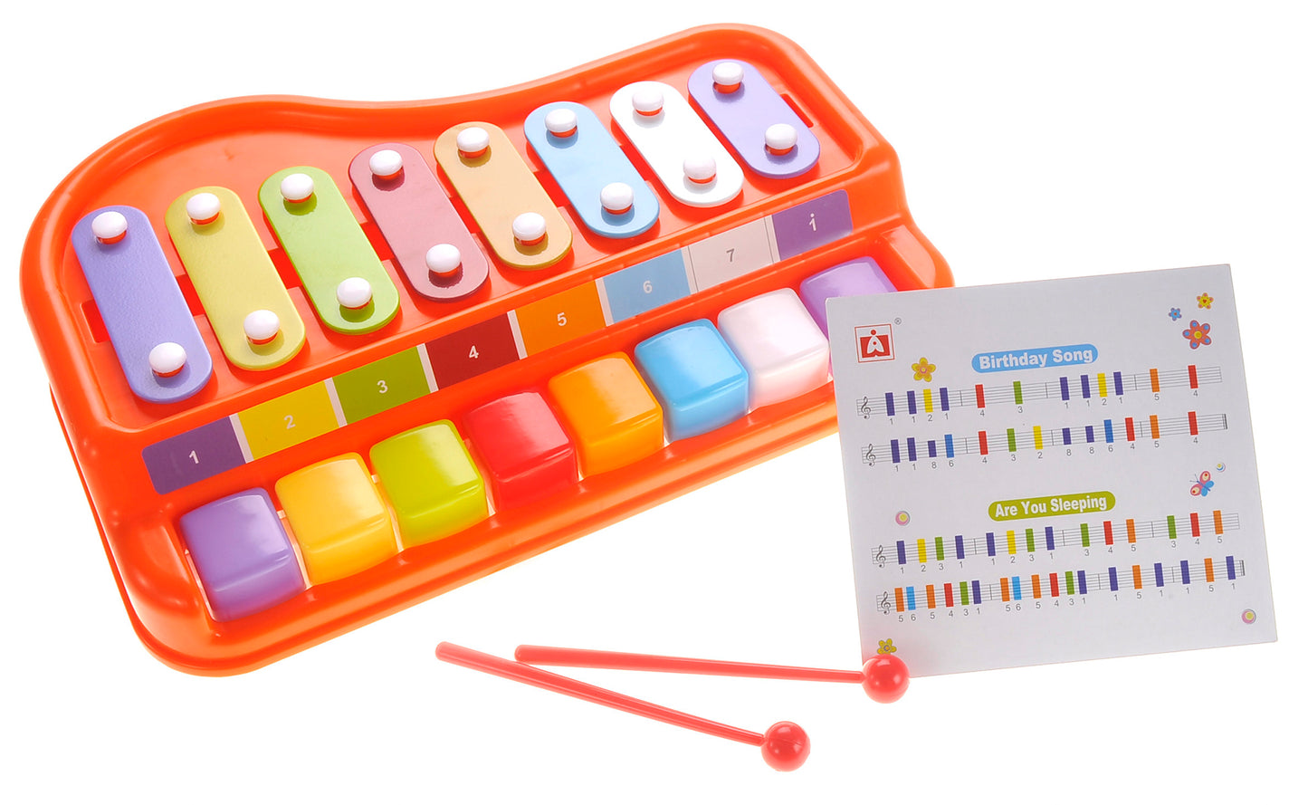 2 In 1 Xylophone/Piano With Music Sheet Songbook