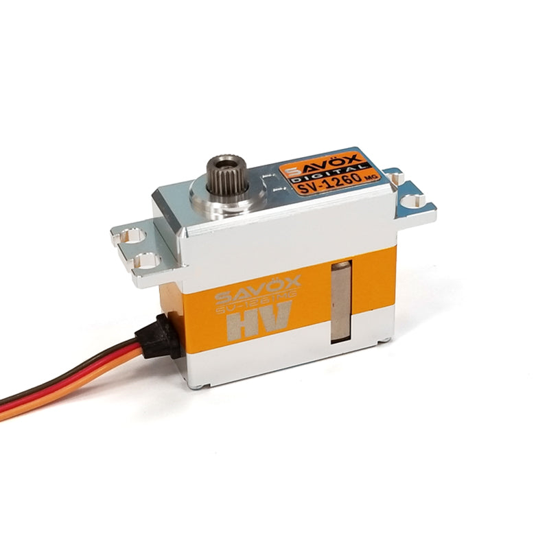 Savox SV-1260MG Aluminum Hi-Torque Mini HV Digital Servo for 250–450 Heli Tail (167 oz / 0.055 sec @ 7.4V)