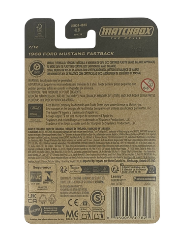Matchbox 1968 Ford Mustang Fastback | Matchbox The Movie Series 7/12