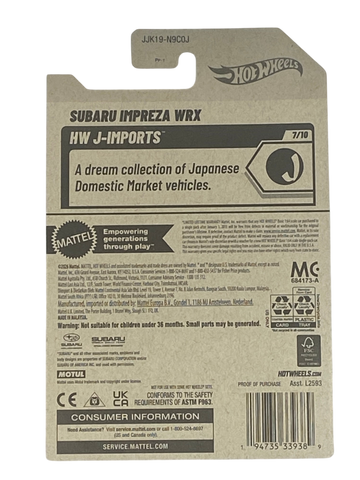 Hot Wheels Subaru Impreza WRX | J-Imports Series 7/10