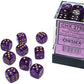 Borealis Royal Purple/gold Luminary 12mm d6 Dice Block (36 dice)