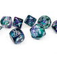 Nebula Fluorite/white Polyhedral 7-Dice Set (with bonus die)