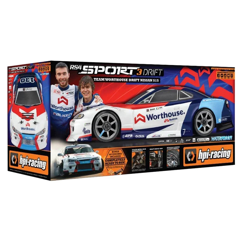 HPI Sport 3 James Deane Nissan S15 1/10 4WD Electric Drift Car RTR with 2.4GHz Radio 7.2V Battery and Charger