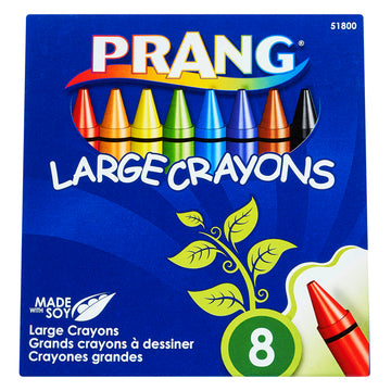 Prang Crayons, Assorted Colors, Large Size, 8 Count