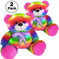 Rainbow Lites Teddy Bear Glow Plush LED Night Light Up Stuffed Animal 2 Pack Set (16 inch)