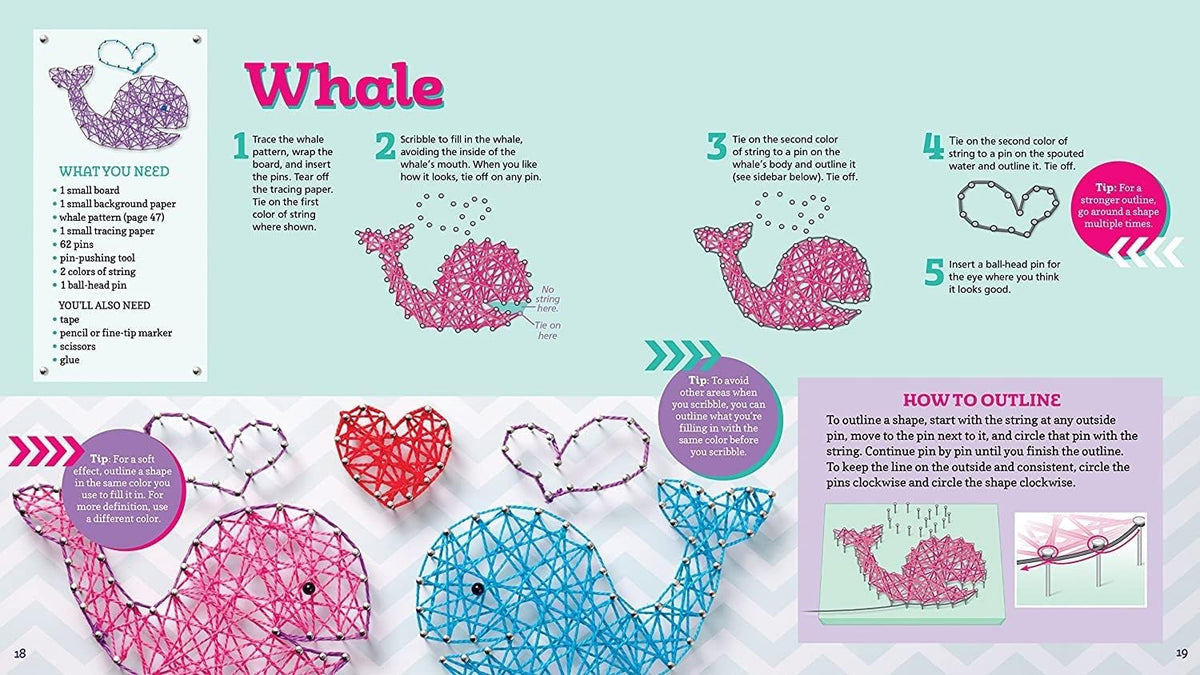 DIY String Art Craft Kit for Kids with Step-by-Step Projects