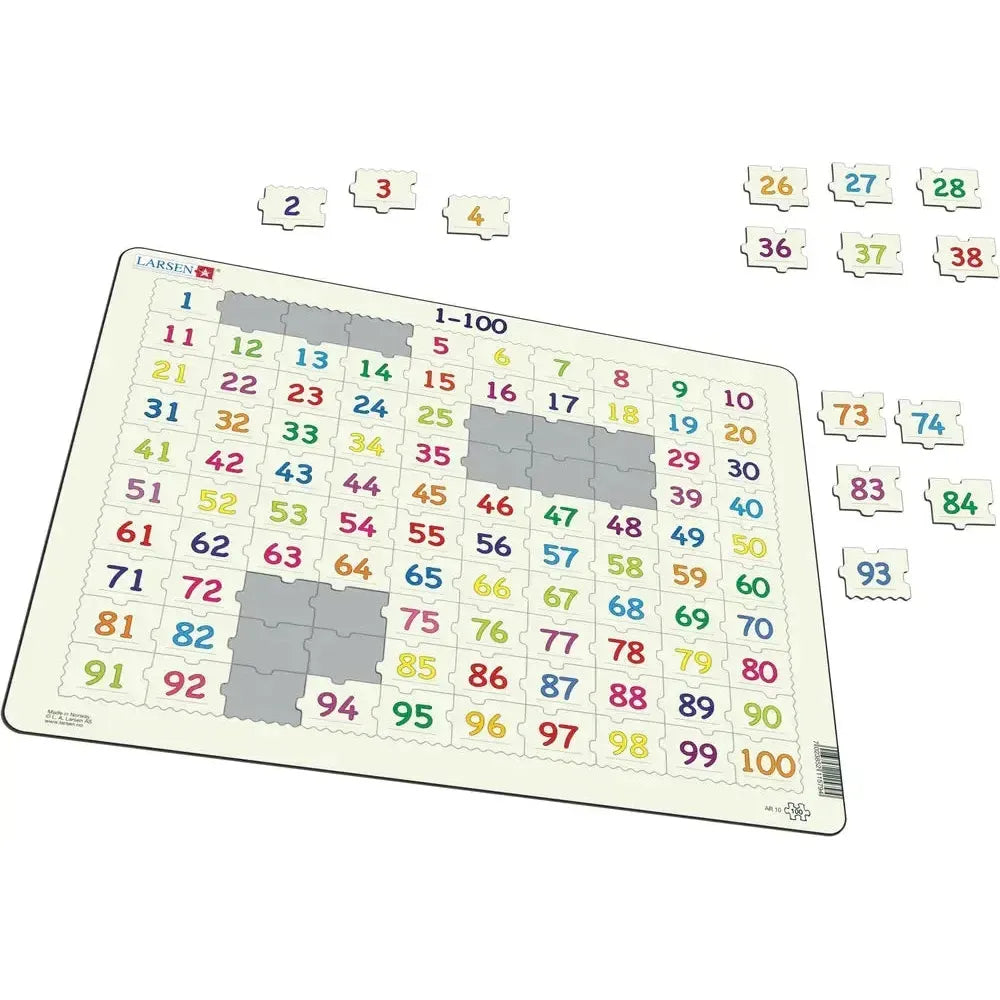 1 to 100 Numbers 100 Piece Tray Jigsaw Puzzle Larsen