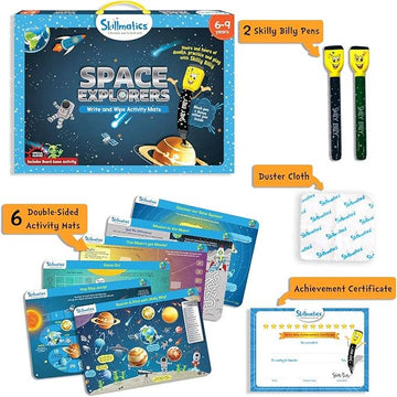 Skillmatics - Space Explorers Write and Wipe Activity Mats
