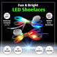|4 Pairs| 7 Color Strobe LED Light Up Shoe Laces Glow in the Dark White Tie Shoelaces for Sneakers, Skates, 45 inch