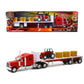 NewRay Peterbilt 389 Playset with Hay & Farm Tractor, 1/32 Scale, Red, Model 10293A, Plastic