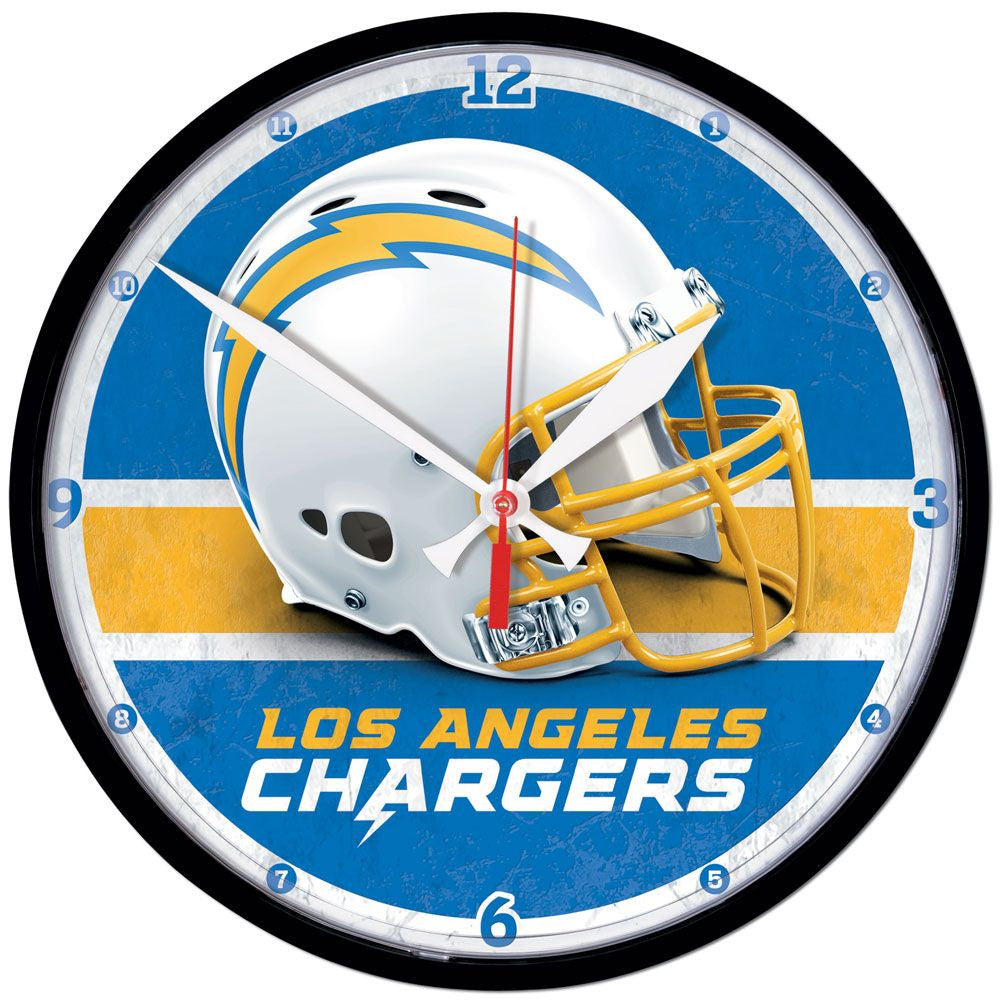 Los Angeles Chargers Clock Wall Style Round Chrome