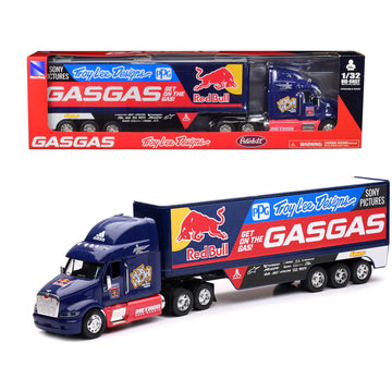 Peterbilt 387 Truck Dark Blue ''Red Bull - Troy Lee Designs - GASGAS'' 1/32 Diecast Model by New Ray