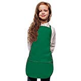 Kelly Green Kids Art Smock, Apron, Poly/Cotton Twill Fabric (Regular)