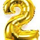 Party Anthem  Number 2 Foil Balloon  Golden 16 inch