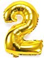 Party Anthem  Number 2 Foil Balloon  Golden 16 inch