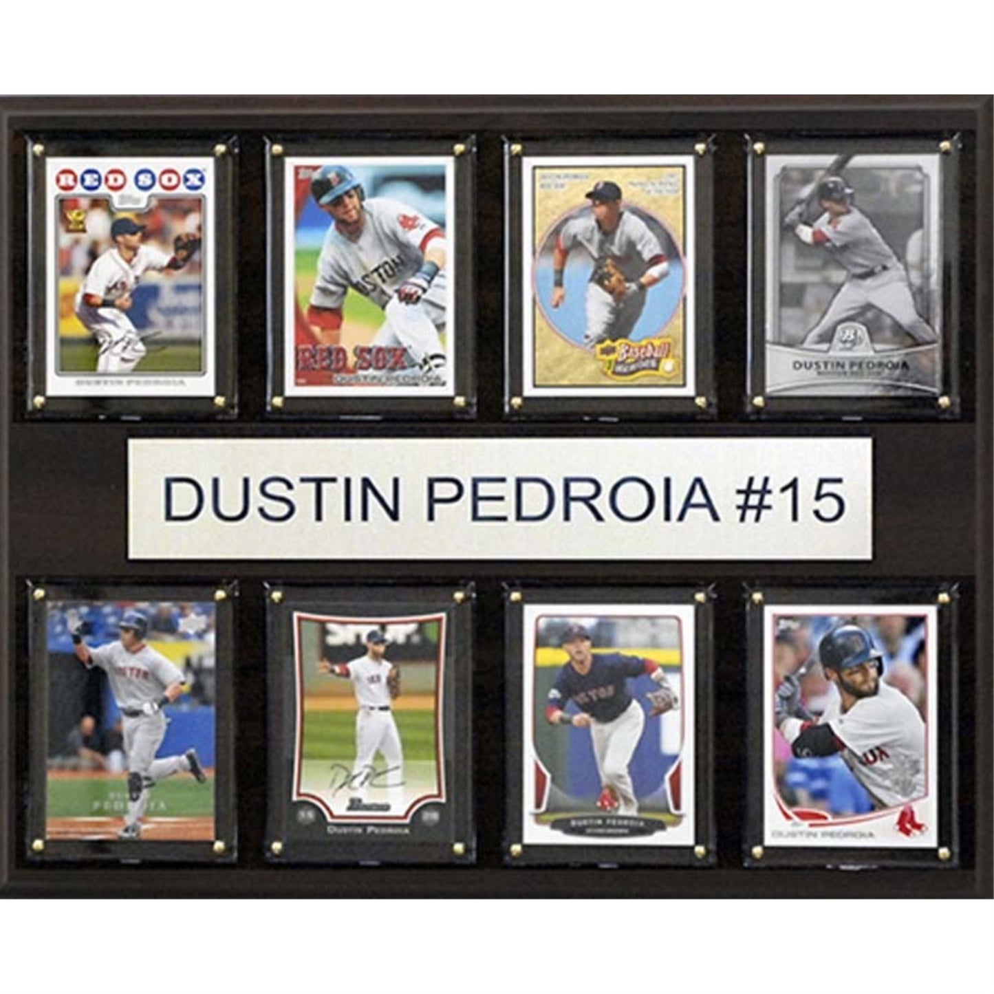 Mlb Boston Red Sox Dustin Pedroia 8-Card Plaque, 12 X 15-Inch