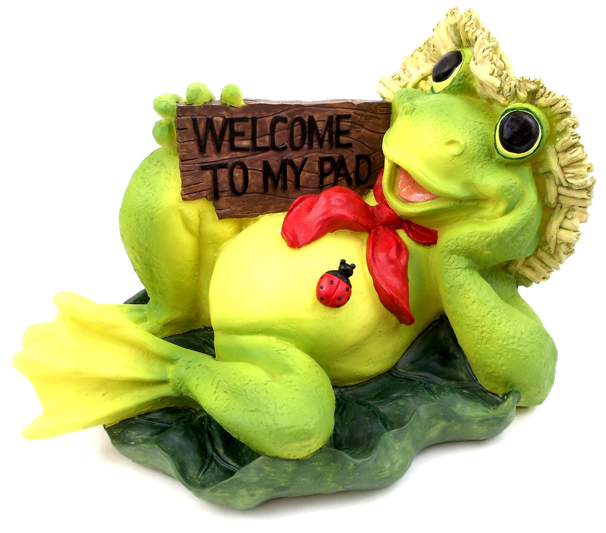 WELCOME TO MY PAD DECORATIVE RESIN FROG