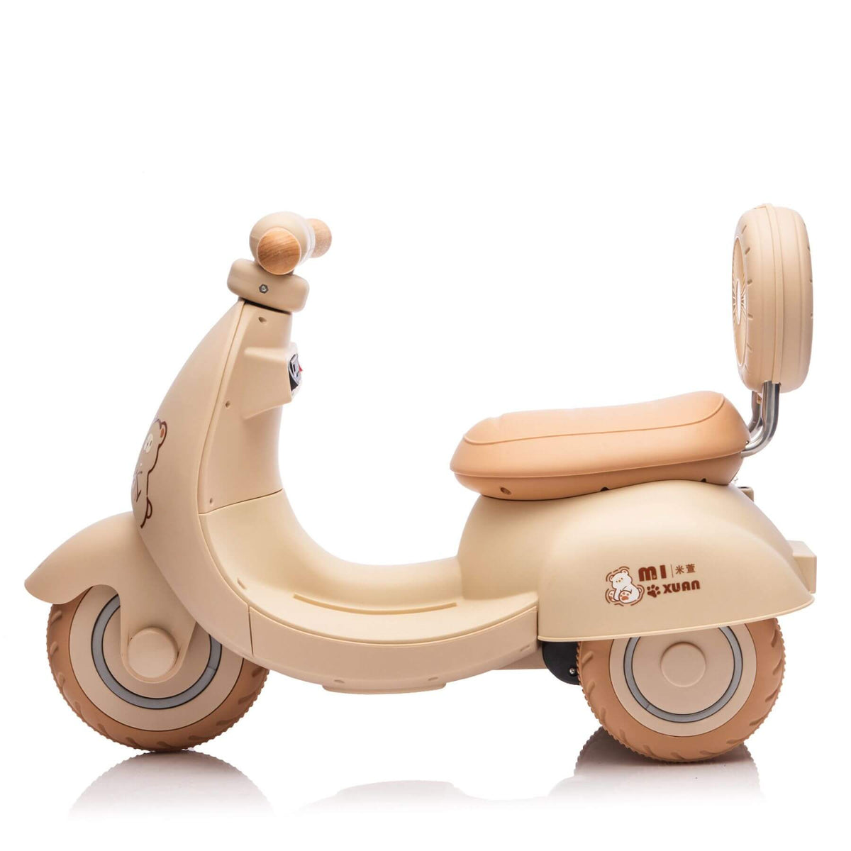 ToyRides Elite 12V Kids Ride On Electric Motorcycle, 1-3 Years, Beige
