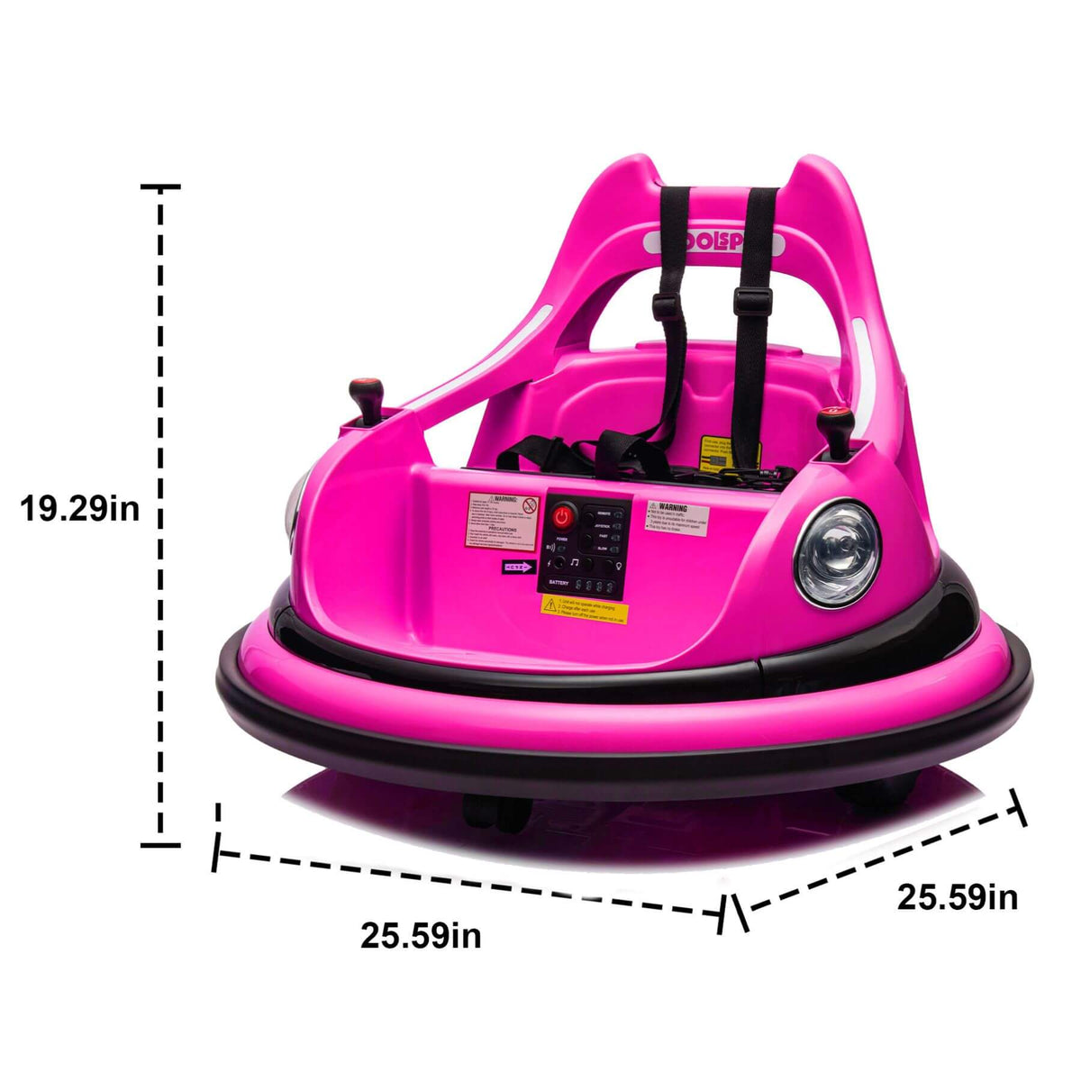 ToyRides Elite 12V Ride On Bumper Car for Kids, 1.5-5 Years Old, Pink