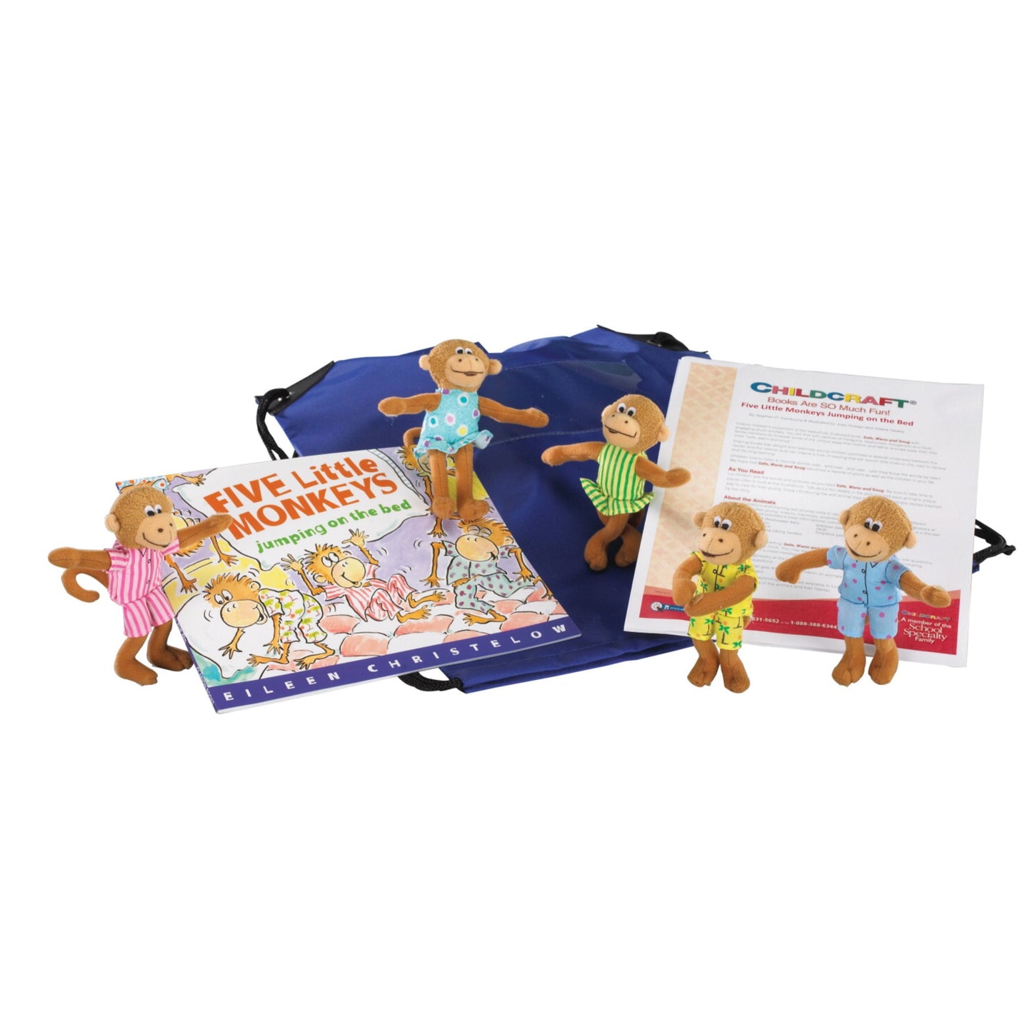 Childcraft Five Little Monkeys Literacy Bag - Fun Early Learning Activity Set, Size: Five Little Monkeys, Model: 1433140