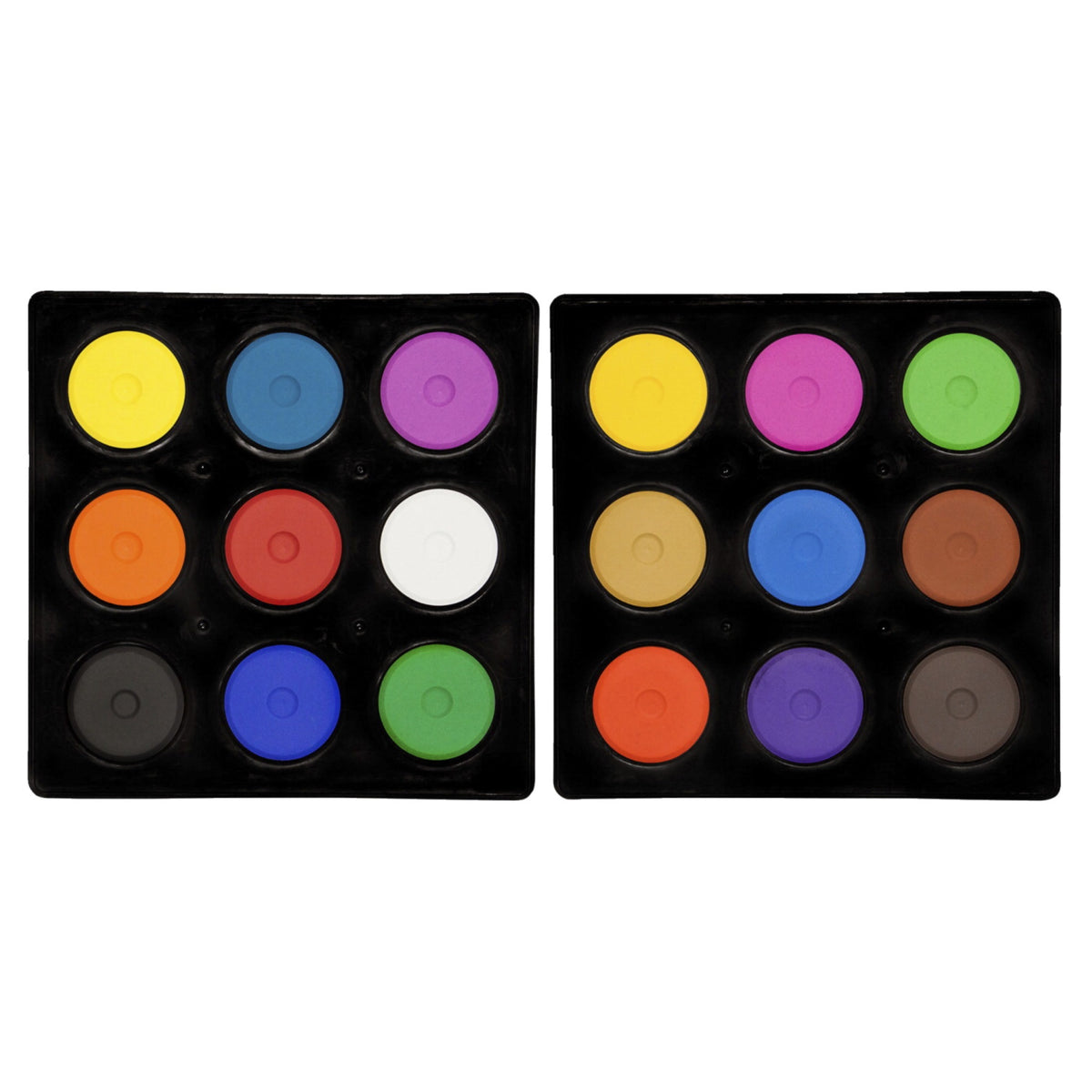 Jack Richeson Mini Tempera Cakes in Two Trays, Various Brilliant Colors, Set of 18
