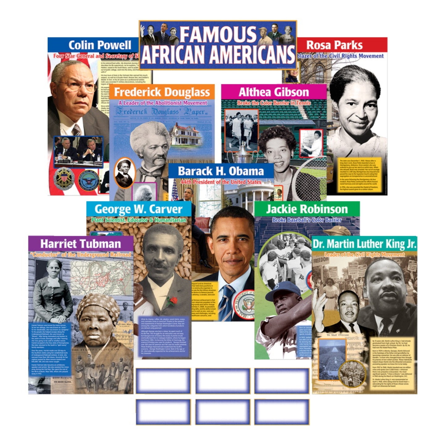 Teacher Created Resources Famous African Americans Bulletin Board Set, 16 Pieces