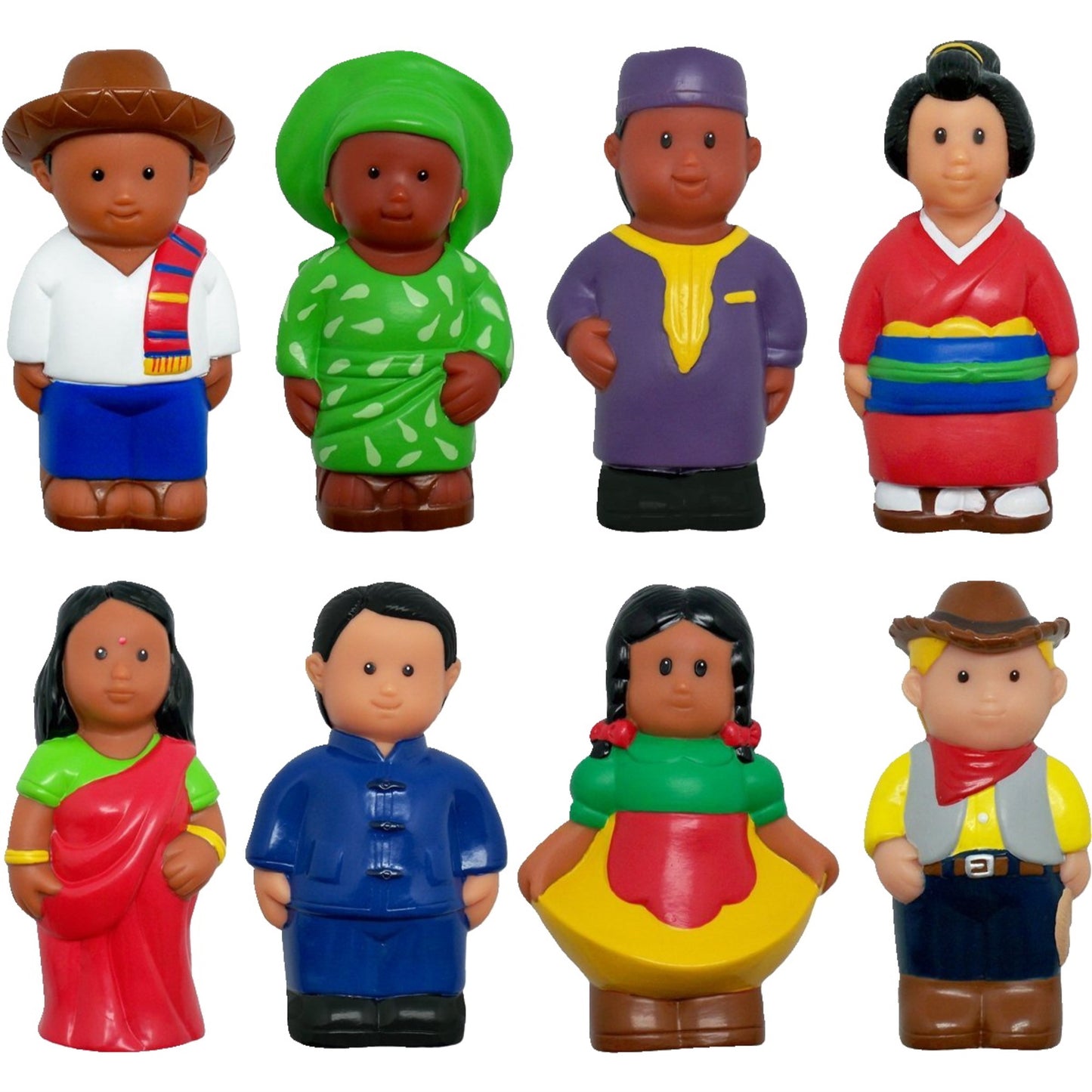 Get Ready Kids Around The World Figures, Set Of 8, 5', Multicolor (621)