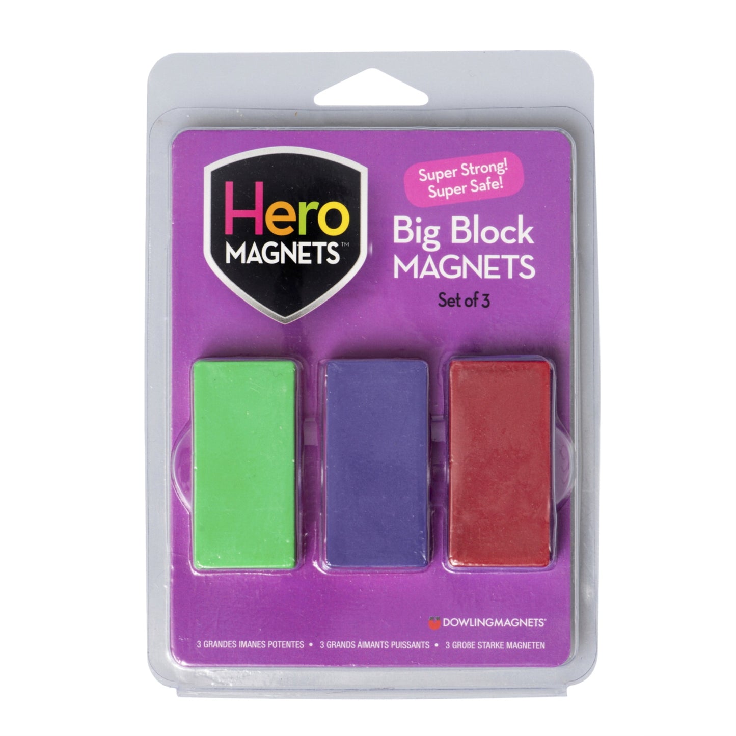 Dowling Magnets Hero Magnets, Big Block, Set Of 3