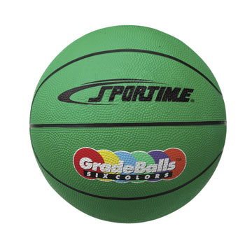 Sportime 27 Inch Gradeball Rubber Junior Basketball, Green
