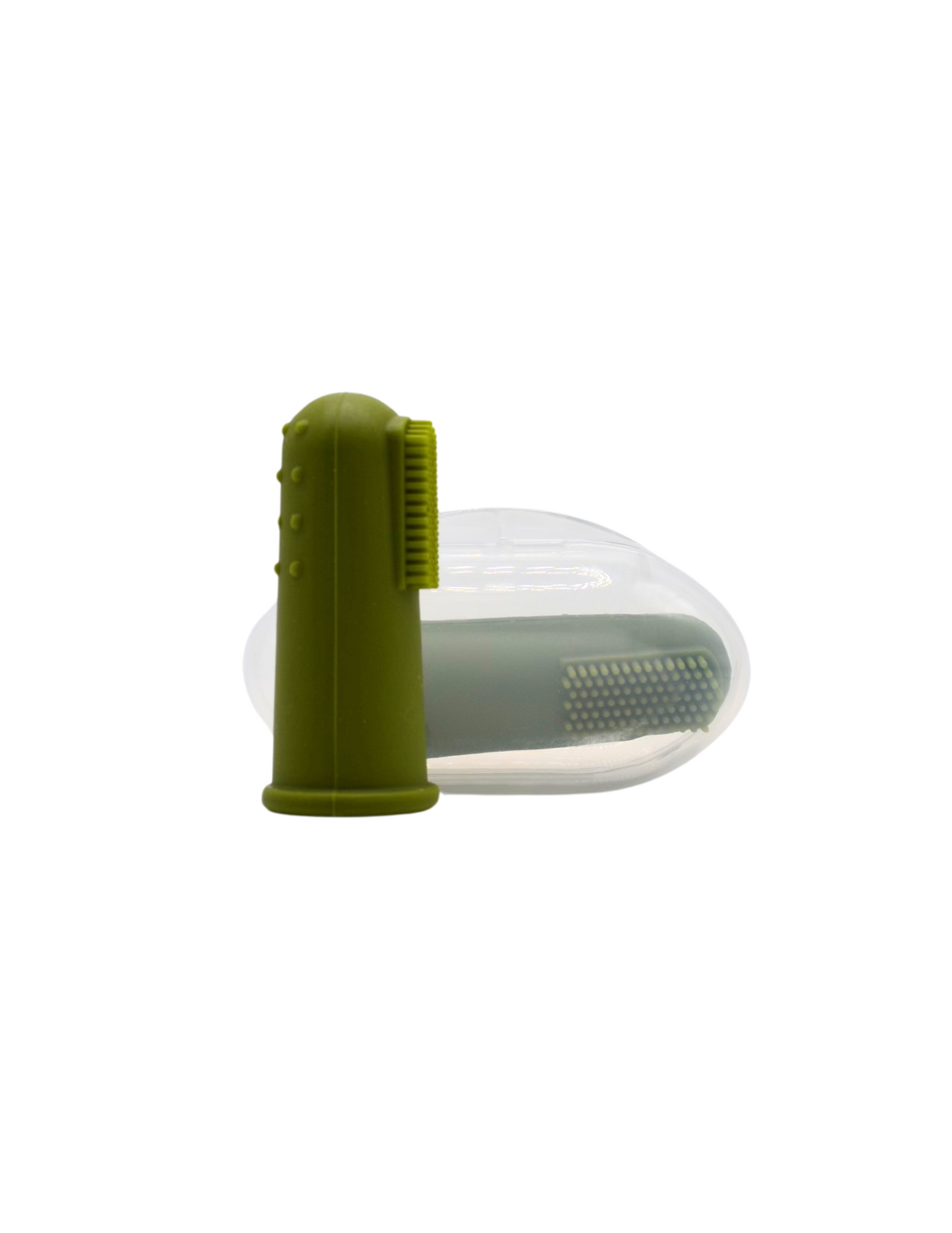 Finger Toothbrushes // Mustard & Army Green