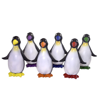 Sportime Rubberlike Penguins, Assorted Colors, Set Of 6
