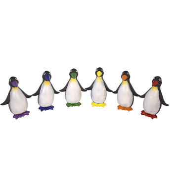 Sportime Rubberlike Penguins, Assorted Colors, Set Of 6
