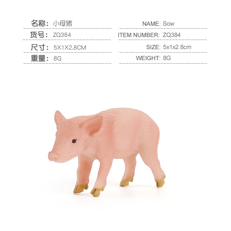 Children's Artificial Farm Poultry Ornaments Plus Pig Model Male and Female Pig Hugging Pig Worker Creative Pig Raising Hand Toy