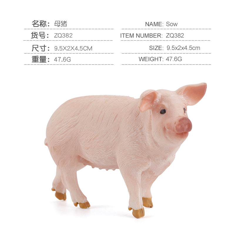 Children's Artificial Farm Poultry Ornaments Plus Pig Model Male and Female Pig Hugging Pig Worker Creative Pig Raising Hand Toy