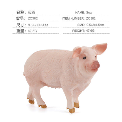 Children's Artificial Farm Poultry Ornaments Plus Pig Model Male and Female Pig Hugging Pig Worker Creative Pig Raising Hand Toy