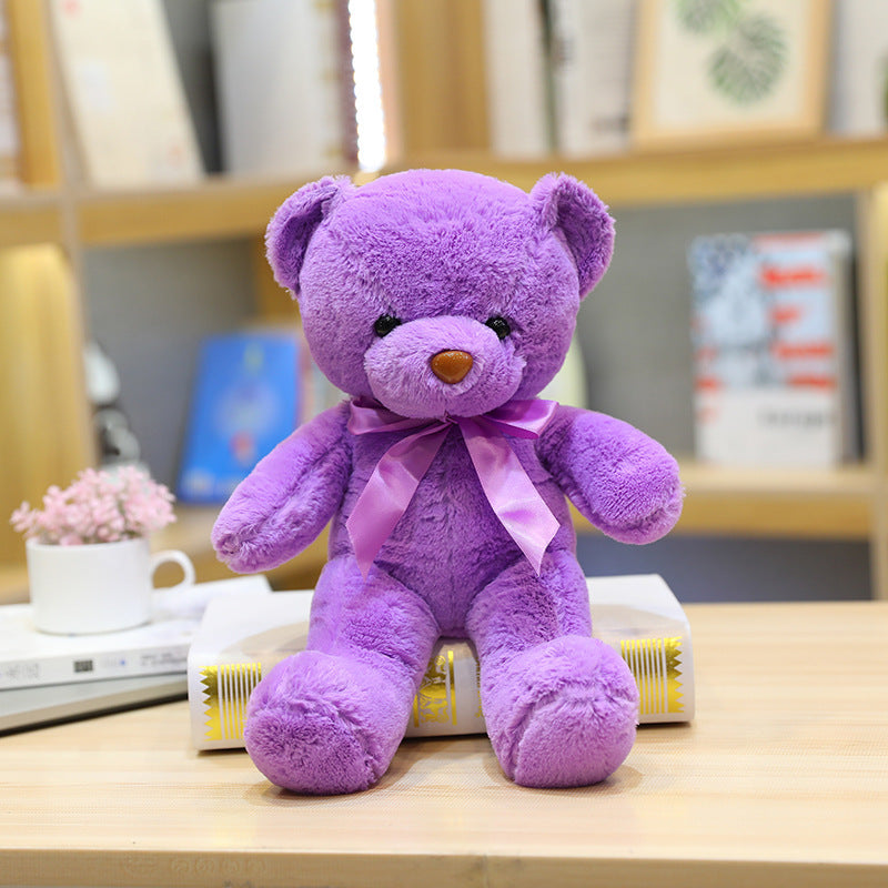 Wholesale Color Bear Wedding Grasping Machine Doll Plush Toy Doll Doll Ribbon Scarf Collar Bear
