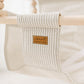 Indoor High Back Cotton Baby & Toddler Swing-Greige/Vanilla Stripe