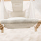 Indoor High Back Cotton Baby & Toddler Swing-Greige/Vanilla Stripe