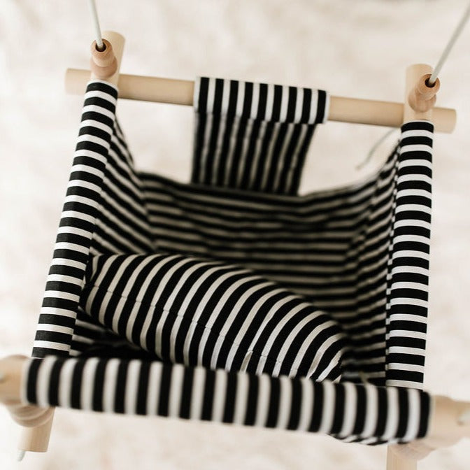 Indoor High Back Baby & Toddler Swing-Classic Black White Stripe