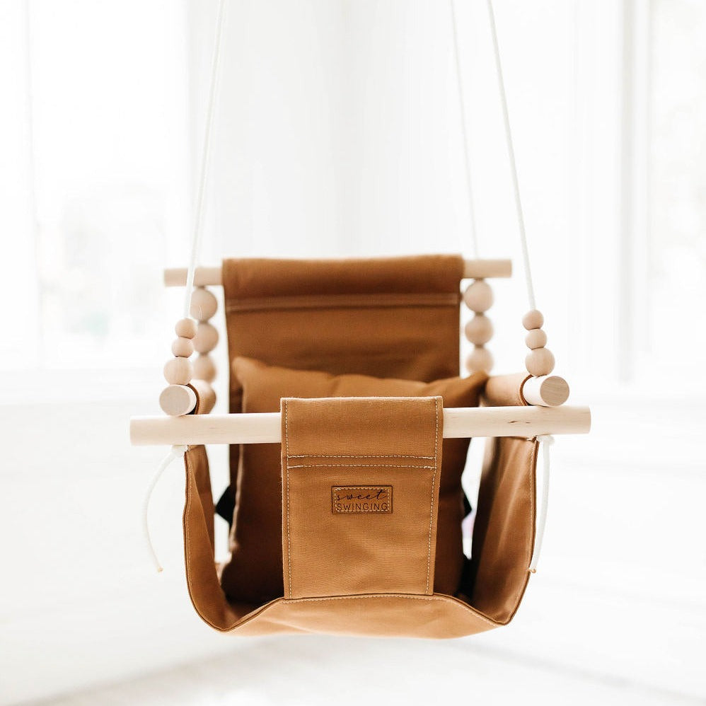Indoor High Back Baby & Toddler Swing-Nutmeg
