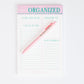 Keep it Organized Notepad & Pen - 2 piece set