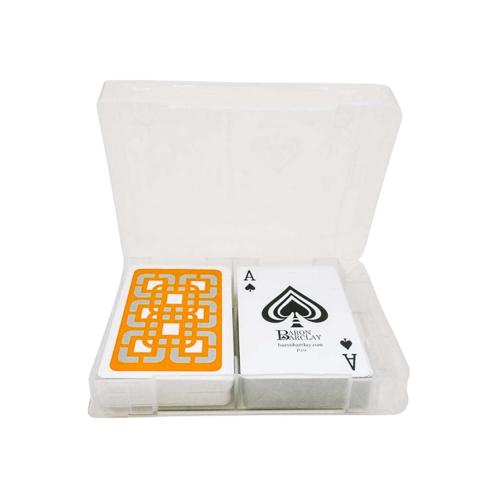 All-Plastic Baron Bridge Playing Card (Slightly Larger Index) - Boxed Double Deck