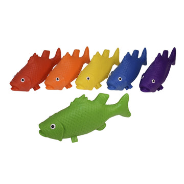 Sportime Set of 6 Rubberlike Fish Toys in Assorted Colors - Perfect for Playtime and Learning Fun