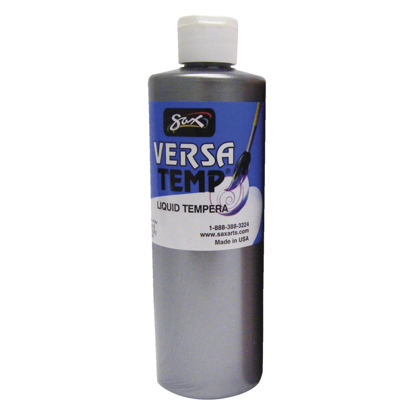 Sax Versatemp Heavy-Bodied Tempera Paint, Metallic Silver, Pint