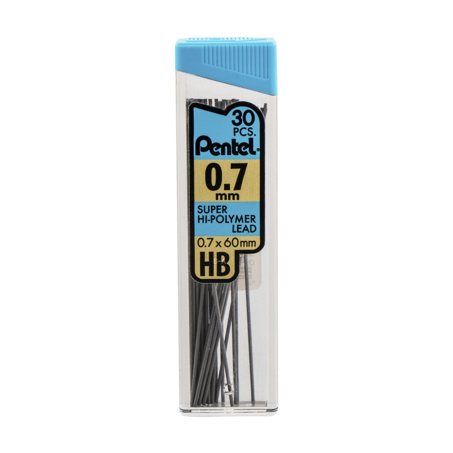 Pentel Super Hi-Polymer Lead Refill, 0.7 Mm Medium Hb, Pack Of 12 Tubes