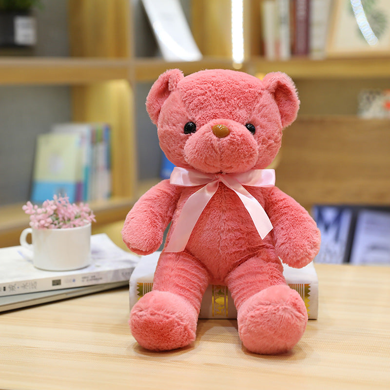 Wholesale Color Bear Wedding Grasping Machine Doll Plush Toy Doll Doll Ribbon Scarf Collar Bear